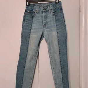 American Eagle two toned straight leg jeans